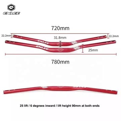 330g/353g Alüminyum Alaşım Bisiklet Kılavuzu 31.8*720/780mm Dağ Bisikleti Eğlencileri için