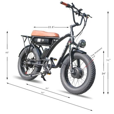 Mekanik Disk Fren ve Güçlü Motorlu 48V 23Ah Lityum Pil Elektrikli Bisiklet