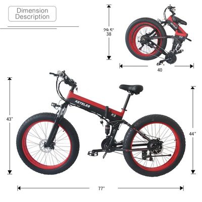 15AH Pil 26x4.0 inç Yüksek Güçlü 1000W Motor ve 7 Hızlı Dövizli Elektrikli Bisiklet