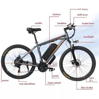 AB Depo 26 inçlik Dağ E-Bike 250W Motor 18AH Lityum Pil Ücretsiz Nakliye