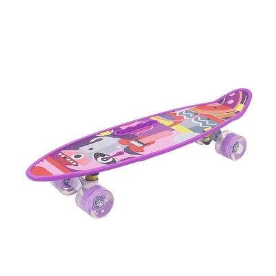 Flat-Plat Elden Küçük Balık Taşıma Tahta Çaplı Skateboard Dört Tekerlekli Flaş Hareketlilik Scooter Çocuklar ve Kızlar İçin