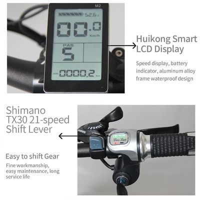 Alüminyum Alaşım Çerçeve 48V 13AH Lityum Pil Yağ Lastik 1000W Motorlu Elektrikli Bisiklet