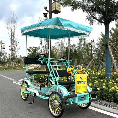Çelik Çerçeve 26' 'Tandem 4 Tekerlekli Yetişkin Yolu Sightseeing Bisikleti Plaj Turisti Bisiklet Sürüşü
