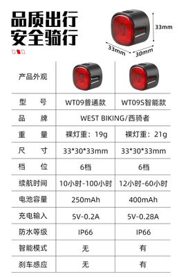 33*30*33mm WEST BIKING Dönüş sinyali LED'leri ve C tipi şarj ile bisiklet fren lambası