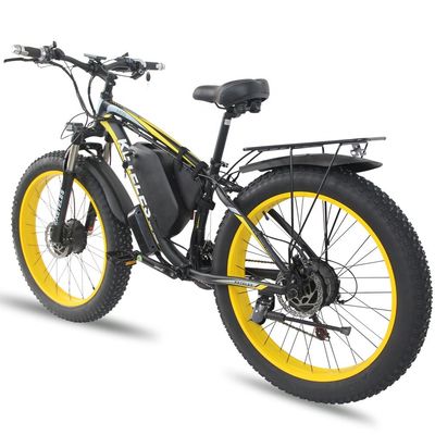 26AH 2000W Yüksek Güçlü İki Tekerlekli Sürücü Çift Motorlu Elektrikli Bisiklet 26x4.0 inç Fat Tire