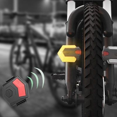 Kablosuz uzaktan kumanda LED yön göstergesi Yolcular için bisiklet uyarı lambası