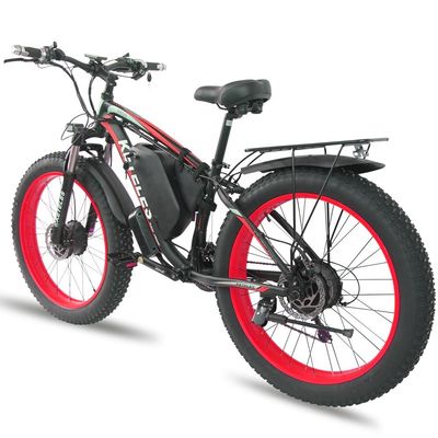 26AH 2000W Yüksek Güçlü İki Tekerlekli Sürücü Çift Motorlu Elektrikli Bisiklet 26x4.0 inç Fat Tire