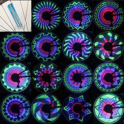 32 LED Flash Spoke Light Lamp for 24 Inch Wheel Battery Powered Outdoor Cycling Lights (24 inçlik tekerlek pil ile çalışan açık hava bisiklet lambaları için 32 LED flaş ışığı)