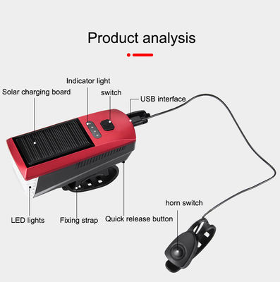 Mavi Güneş ve USB Şarj Bisiklet Işığı 2000mAh MTB Yol Bisikleti için Ön Far