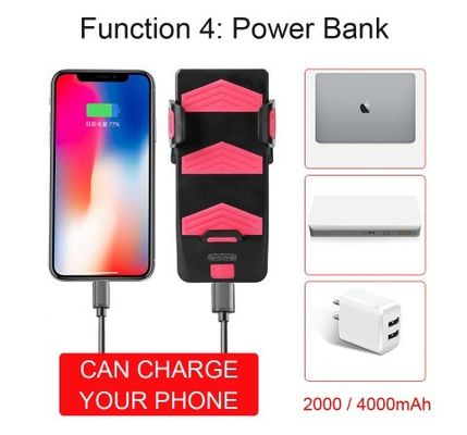 USB Şarj edilebilir LED Bisiklet Farı Bisiklet Boynuz Telefon Sahibi Gece Sürüşü için Güç Bankası
