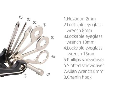 18'te 1 Bisiklet Tamir Araçları Seti Altıgen tornavida Anahtar Çekici Hex Spoke Zincir Kaldırma Aracı Temel Bisiklet 280g