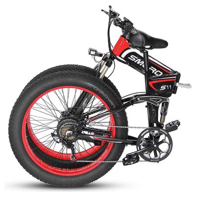 Elektrikli Bisiklet Şişman Lastik Katlama 13AH SMLRO S11 26x4.0 Inch 48V 1000W Motor 7 Hız