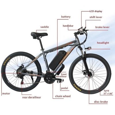 Elektrikli Dağ Bisikleti 48V 13Ah Lityum Pil ve Güçlü 500W Motorlu 26&quot; E-Bike