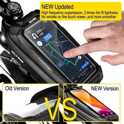 Su geçirmez 6.6 inç Telefon Kutusu MTB Paketi 1L Kapasite Bisiklet Aksesuarları için Dokunmatik Çanta